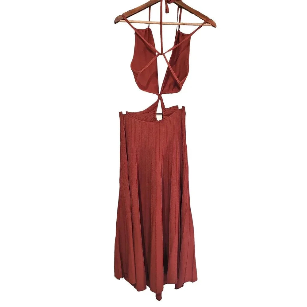 Cult Gaia Ottilia Knit Dress Clay Size L NWT - Picture 7 of 11